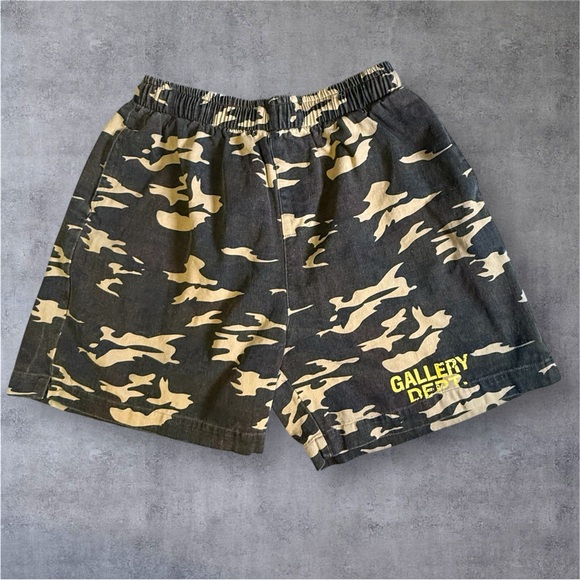 Gallery Dept Men's Cargo Shorts - Black and Tan Camo XL Made in USA - Picture 1 of 15
